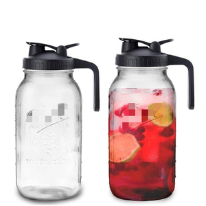 DD1849 Lemonade Large Wide Mouth 64 32 oz Mason Jar Coffee Bottle Airtight Lids Iced Tea Glass Leak Proof Drinking Pitcher