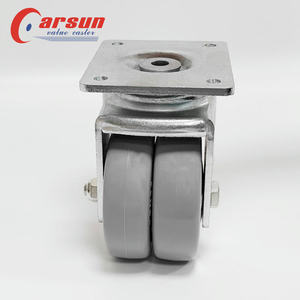 ล้อรถเข็น AGV ขนาด 3 นิ้ว ยี่ห้อ Carsun Gray แบบชุบสังกะสี ล้อหมุนได้ ผลิตจากเหล็ก แผ่นยางเทอร์โมพลาสติก ลูกปืน ไม่มีเบรก แบบเกลียว - Product Image 4