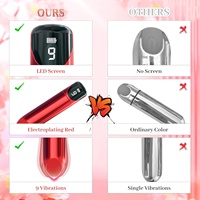 Vibrateur en forme de rouge à lèvres pour femmes, stimulation précise du point G, du clitoris, du mamelon et de l'anus, mini-vibrateurs avec écran LED, 9 vibrations puissantes