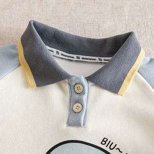 Camiseta de Manga Larga con Cuello Tipo Polo para Niños, Estilo Coreano, con Dibujo Animado de Auto, Primavera 2026 - Product Image 2