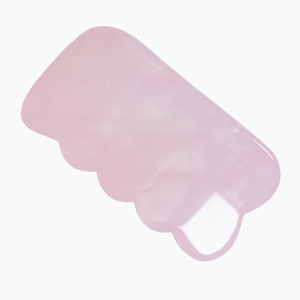 Face Lifting Pink Crystal Gua Sha with Scalloped Edge Rose Quartz Face Guasha - Product Image 6