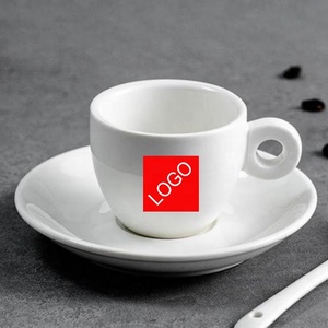 Ensemble <span class=keywords><strong>de</strong></span> tasses à café personnalisées avec logo, tasse en <span class=keywords><strong>porcelaine</strong></span> et soucoupe pour l'image <span class=keywords><strong>de</strong></span> marque hôtelière, approvisionnement en gros - Product Image 1