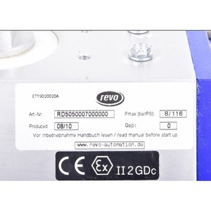 Actuador Rotatorio Revo RD5050007000000 8 Bar II 2GDC con Certificación Ex - Product Image 1