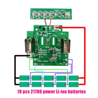 Kit di Sostituzione Custodie per Batterie con Circuito PCB di Ricarica BMS per Batteria Utensile Trapano a Batteria Bosch BAT618 18V 21700*10 Celle