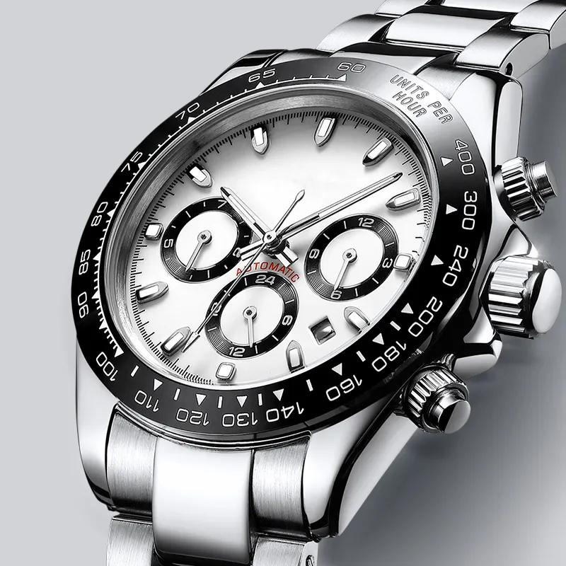 מכירה לוהטת Chronogpaph דייטון שעון מכאני שעון עם לוגו מותאם אישית אוטומטי שעון באמצעות Swis תנועה