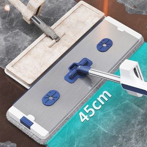 Aluminum Alloy Hands Free <b>Mop</b> <b>Flat</b> <b>Mop</b> Microfiber Rectangular Wet Dry Dual Use Household Cleaning Tool - Product Image 2