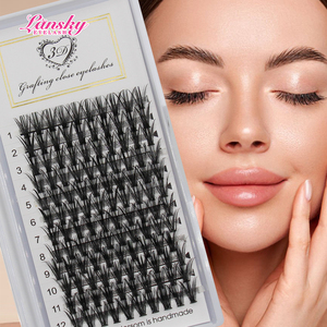 Chất Lượng Cao Pre Cắt Lông Mi Giả Tự Làm Lash Mở Rộng Bán Buôn D + Curl Lông Mi Cụm Phần Mở Rộng Phân Khúc Lông Mi - Product Image 3