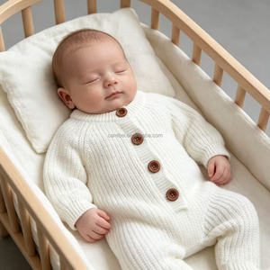 Conjunto de Punto Grueso 100% Algodón para Recién Nacidos y Niños Pequeños, Mono de <span class=keywords><strong>Invierno</strong></span> Cálido y Grueso, Ropa de Punto Clásica para Bebés - Product Image 1