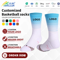 Calcetines Largos Deportivos de Baloncesto Personalizados para Hombre, de Algodón de Alta Calidad, Talla Juvenil, con Logotipo en la Parte Inferior