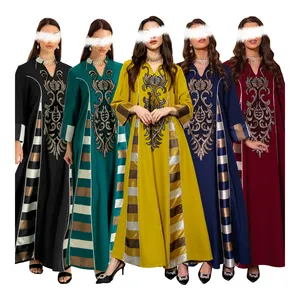 Spring Abaya Dubai Kaftan Arabic Women Muslim Dress Cardigan Hijabs Ramadan Eid Floral Embroidery Arab Ethnic Islamic Clothing