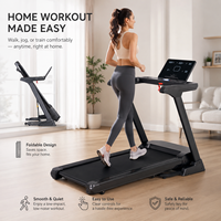 Tapis roulant K-FIT GSTF-5010, 15 niveaux d'inclinaison automatique, 16 km/h, moteur 3 CV, écran LED 6 pouces, charge sans fil, plateau de 500 mm, fitness à domicile
