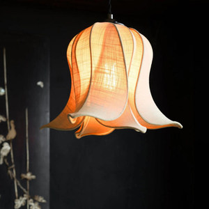Lampe de table en tissu à pétales simples, ampoule LED E27, commande par interrupteur, pour la maison, la chambre, le restaurant, l'hôtel, la villa, décoration - Product Image 4