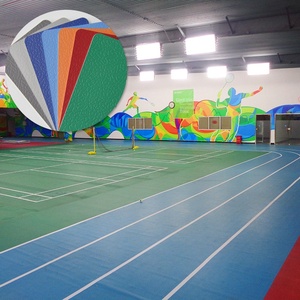 Revêtement de sol en vinyle PVC imperméable à surface texturée en rouleau pour sports en salle, colle pour <span class=keywords><strong>badminton</strong></span>, gymnase, basketball, stade, Lakers Purple - Product Image 1