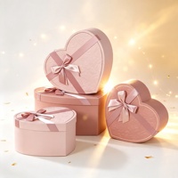 Caja de Regalo de Lujo con Diseño de Rosas en Relieve, Caja Premium de 3 Piezas con Lazo de Cinta para Cosméticos