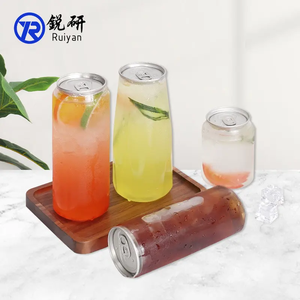 透明PET瓶带盖子的 330ML 500ML 650ML塑性体定制热工业表面PET液汁可乐饮料 - Product Image 1