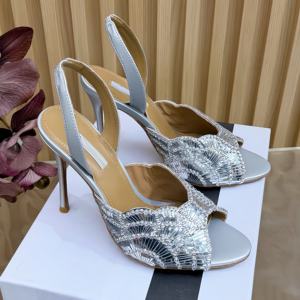 Sandalias de tacón alto sexys de verano para mujer, con decoración brillante y cordones, para bodas y fiestas. - Product Image 3