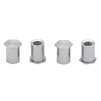 Écrous à riveter pleins en acier au carbone, à tête plate, inserts filetés, classes 4.8 et 6.8, plage de préhension 2-4, pour assemblage de tôles