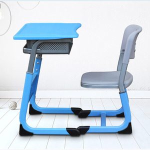 Ensemble de <span class=keywords><strong>table</strong></span> et de chaise en plastique PE bleu, réglable en hauteur, pour l'école, mobilier d'école, bureau et chaise pour étudiants - Product Image 4