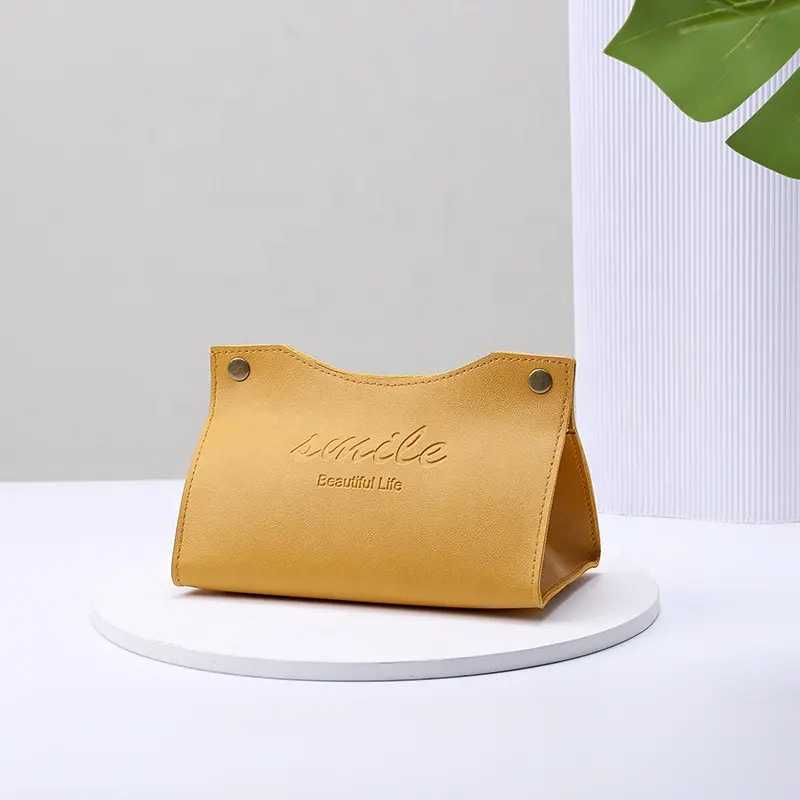Nordic print design PU leather tissue box holder Cover napkin container Home decor tissue box