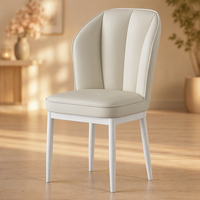 Chaises de salle à manger personnalisables en cuir avec pieds en métal pour salon et restaurant – Offre spéciale