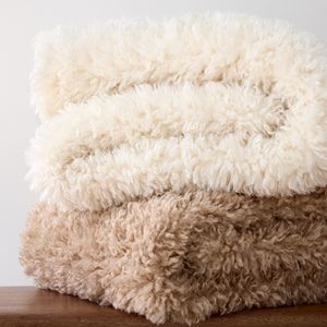 Vente en gros de couverture pour canapé-lit super douce, confortable, épaisse et chaude, fausse frisée, en peluche, en fourrure d'agneau Sherpa - Product Image 1