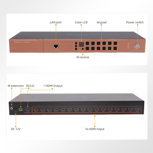 Tesmart <span class=keywords><strong>HDMI</strong></span> <span class=keywords><strong>Switch</strong></span> สวิตช์วิดีโอ4K 60Hz 16พอร์ตรองรับการควบคุม IP RS232สำหรับคอมพิวเตอร์หลายเครื่องเป็นจอภาพเดี่ยว - Product Image 2