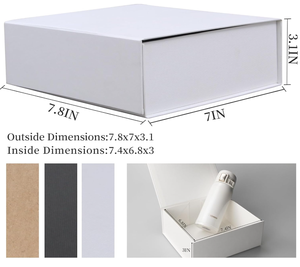 Dossier en carton ondulé blanc 7,8x7x3,1 pouces (taille intérieure 7,4x6,8x3 pouces) Fermeture magnétique Matériaux recyclés Revêtement UV Petit format - Product Image 2