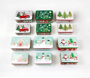 Nhà máy cung cấp tùy chỉnh đầy màu sắc hình chữ nhật hộp thiếc lưu trữ cho món quà kỳ nghỉ <span class=keywords><strong>tin</strong></span> bộ của hai hộp kim loại - Product Image 6