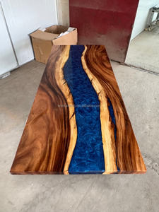 New Arrival Solid Walnut Wood Live Edge Coffee <strong>Dining</strong> Room <strong>Grey</strong> Color Island Restaurant Epoxy Resin Slab Kitchen <strong>Dining</strong> <strong>Table</strong> - Product Image 4