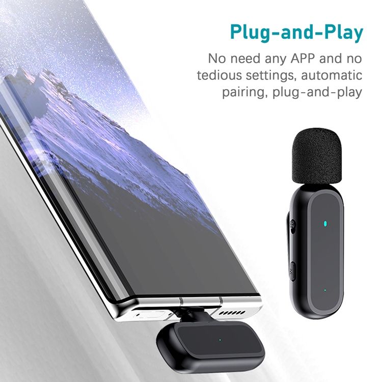 Androidスマートフォン用K61ワイヤレスラベリアマイクプラグ-充電