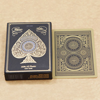 Cartes à jouer de luxe Wanquan Gold Texas Hold'Em, très vendues, imperméables, en plastique, avec bordure dorée, 63x88mm, 165g, pour les sports de plein air