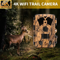 Caméra de surveillance de la faune BSTCAM 4K 48M avec connexion par points et contrôle par application WiFi, portée IR 20m/85ft, télécommande, détection de mouvement, pour extérieur