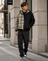 Sweat-shirt à capuche zippé personnalisé pour homme, style streetwear hip-hop automne-hiver, veste réversible imprimée rétro, 100% coton, coupe décontractée