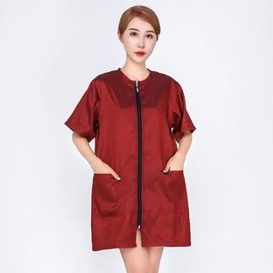 Bata de Salón con Logotipo Personalizado, Bata con Cierre para Peluquería, Belleza, SPA, Bata para Clientes, para Estilistas, Barberos y Peluqueros - Product Image 5