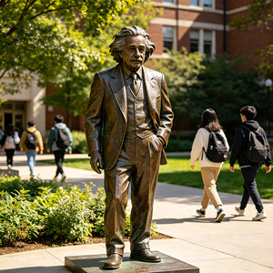Estatua de Bronce de Einstein a Tamaño Real, Personalizada de Fábrica, Escultura de Retrato de un Famoso Científico, Ideal para Arte en Escuelas y Campus - Product Image 4