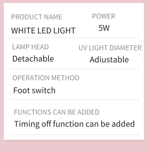 Ánh sáng trắng nguồn bàn đạp chuyển đổi với bộ đếm thời gian dẫn UV ghép sai Lash mở rộng chữa lông mi Keo UV Lash đèn - Product Image 3