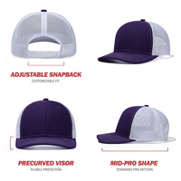 Gorra Richardson 112 Trucker para Exteriores, Diseño Ajustable con Cierre a Presión, Logotipo Bordado, Malla Verde, Gorra de Béisbol para Hip Hop y Playa