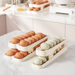 Folding Egg <b>Storage</b> <b>Box</b> White 24 Capacity Refrigerator Organizer Foldable Egg Rack Tray For Kitchen Use - Product Image 4