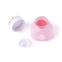 Pot de crème cosmétique en verre rose, forme ronde carrée unique avec logo personnalisé 30gr 50gr