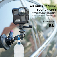 Support de caméra à ventouse pour voiture, bras magique, filetages 1/4" et 3/8", en alliage d'aluminium, capacité de charge 60 kg, compatible Insta360 et DSLR