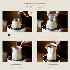 Cafeteira Moka Italiana Clássica de 150ml para Café Expresso com Válvula Única Mini Conjunto de Alumínio para Preparo Manual Portátil e Doméstico - Product Image 4