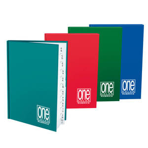 Carnet d'adresses A5 ligné en carton, 48 feuilles, couleur unie - Product Image 1