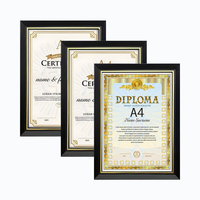 Juego de Marcos para Certificados al por Mayor, Marco para Documentos y Diplomas con Borde Dorado y Negro, con Paspartú Blanco para Exhibición de Premios en la Pared del Oficio