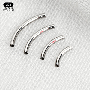 Bijoux de piercing en titane courbé G23 ASTM F136 pour nombril, rook, lèvre, unisexe - Product Image 1