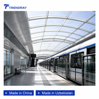 Panneau de toiture transparent en polycarbonate anti-grêle, résistant aux rayures, ignifuge pour centre de transit, aéroport, métro