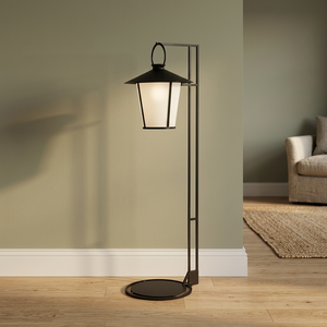 Modern <b>LED</b> Outdoor Floor Lamp Pagoda Lantern Stand Lamp White <b>Diffuser</b> Metal Frame Garden Porch Corridor <b>Lighting</b> - Product Image 2