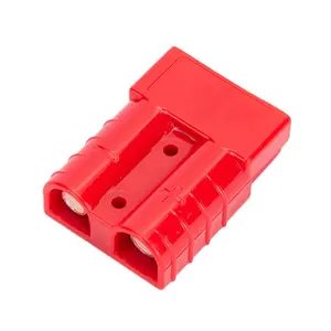2-Pin Auto Battery Plugs 600V 50A Power Supply Electrical Socket Connectors Red Automotive Socket