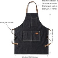 Tablier de coiffure professionnel en jean imperméable à l'eau de Javel grande taille tablier de coiffeur gilet avec poches pour hommes femme