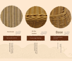 Hochwertiger rechteckiger Rattan-ähnlicher Aufbewahrung organisator Kunststoff gewebtes Brot und Obstkorb - Product Image 2