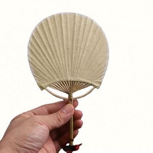 Éventail japonais d'été en bambou et tissu, promotionnel et publicitaire, à main - Product Image 6